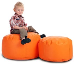 Sedací vak taburetka Classic L ekokoža TiaHome - Oranžová