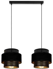 Luster na lanku NESS 2xE27/60W/230V čierna