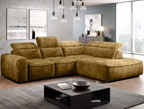 Rohová sedacia súprava Colombo, žltá látka, pravý roh%