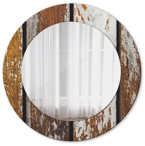 Vintage tmavé drevo Okrúhle dekoračné zrkadlo | BIANO