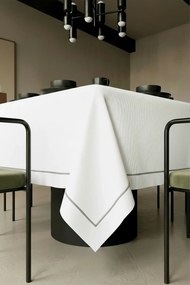 Obrus QUEEN biely so striebornou Rozmer: 140x260 cm