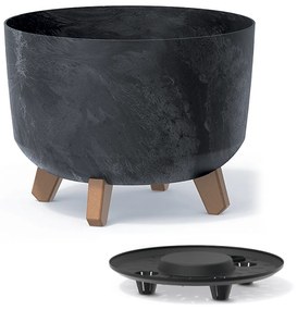 Plastový kvetináč na nožičkách DGRL300E 29 cm - antracit