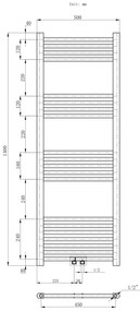 Erga Simple, vykurovacie teleso 1400x500 mm, 551 W, čierna, ERG-LAV-SIMP-14050-BK