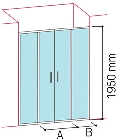 Glass 1989 Isy - Sprchový kút dvojité posuvné dvere do niky alebo v kombinácii s bočnou stenou, veľkosť 180 cm, profily chrómové, číre sklo…