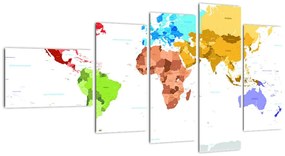 Obraz - farebná mapa sveta