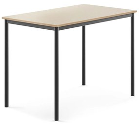 Stôl SONITUS, 1200x800x900 mm, HPL - breza, antracit