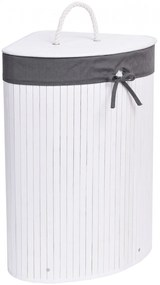 Bambusový kôš na bielizeň 60 l biely/sivý