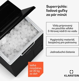 Klarstein Icefestival Bullet priemyselný výrobník kociek ľadu, 400W, 3 litre, 20kg/24h