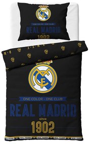 Carbotex Bavlnené obliečky 140x200 + 70x90 cm - Real Madrid Royal Black