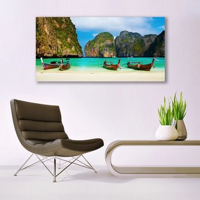 Obraz na akrylátovom skle Pláž more hory príroda 120x60 cm