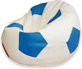 Sedací vak futbalová lopta XXL TiaHome - bielo svetlo modrá