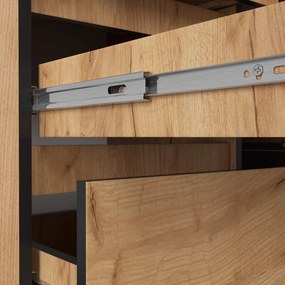 Rohový písací stôl B20 155 cm dub craft zlatý levý