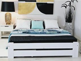 ECOMATRACE Postel ADAM v bílé barvě, bez roštu 120x200