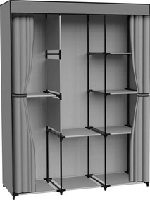 Textilná šatníková skriňa CELINA - 8 políc - antracit