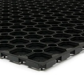 Gumová čistiaca rohož Honeycomb 60 x 80 x 1,6 cm, čierna