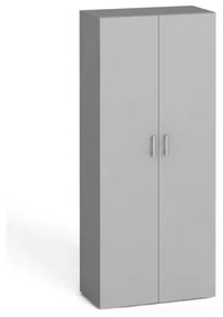 Kancelárska skriňa s dverami KOMBI, 4 police, 1865x800x400 mm, sivá