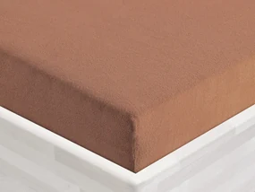 Froté napínacie prestieradlo FR-023 Orieškovo hnedé 90 x 200 - výška 20 cm