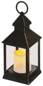 Lampáš LED dekorácia Antik s časovačom teplá biela blikajúca čierna