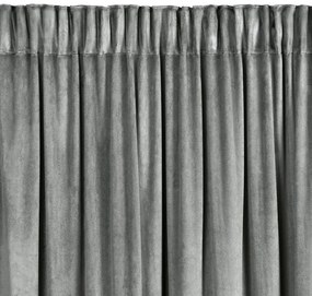 Dekorstudio Luxusný záves CARLI na pásku s volánikmi a trblietavým pásom kryštálov - strieborný Rozmer závesu: 140x270cm