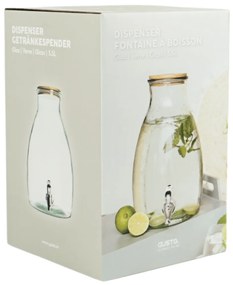 Sklenený zásobník na nápoje GUSTA s dreveným viečkom 5,5 L