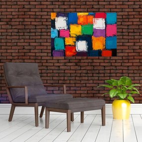 Obraz - Maľba farebných štvorcov (90x60 cm)