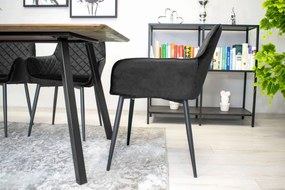 AKCIA Čierna zamatová stolička NOLA II. akosť