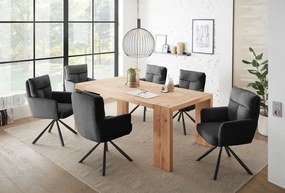 Otočná jedálenská stolička Sofia, šedá štruktúrovaná látka