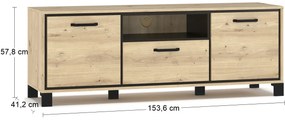 TV stolík Vinap TV-2D1DRWR - dub artisan / wenge tmavá