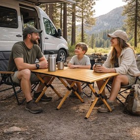 Skladací turistický, kempingový stolík Šírka: 60 cm | Dĺžka: 90 cm