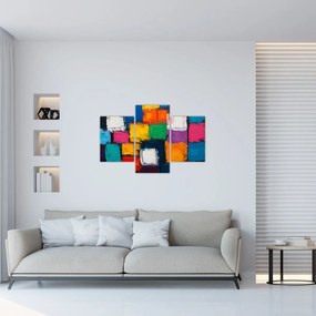 Obraz - Maľba farebných štvorcov (90x60 cm)