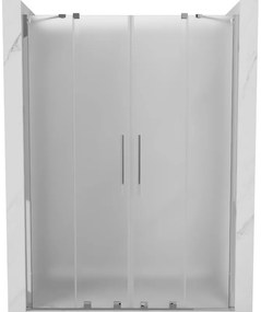 Mexen Velar Duo, posuvné sprchové dvere do otvoru 140 cm, 8mm sklo námraza, chrómová, 871-140-000-32-01