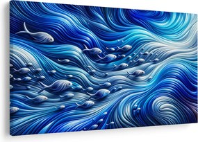 Obraz – Ryby vo vlnách (90x60 cm)