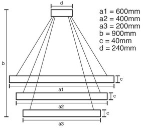 Moderné svietidlo NEDES LED svietidlo + diaľkový ovládač 85W J4312/B