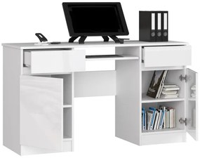 Kancelársky stôl CLP A5 2D 2SZ biely lesk