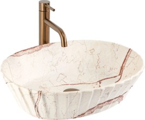 Rea Samanta Zen, umývadlo na dosku 500×380×135 mm, béžová imitácia kameňa matná, REA-U3532