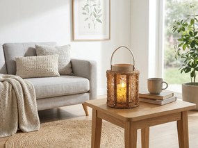 Lucerna s flitrami NATUR GLAM 21 cm, prírodná