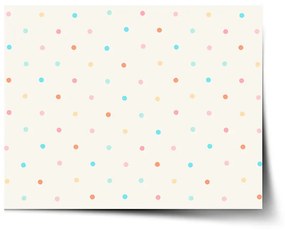 Sablio Plagát Farebné bodky na béžovej - 90x60 cm