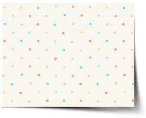 Sablio Plagát Farebné bodky na béžovej - 90x60 cm