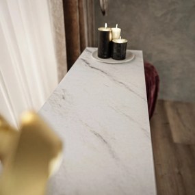 KONZOLA BELLA BIELY MRAMOR / ZLATÝ PODSTAVEC 80