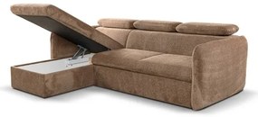Rozkladacia rohová sedačka do L BEJA s úložným priestorom, béžová ľavá