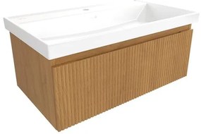 Kúpeľňová skrinka s umývadlom SAT Evolution 78x30x44, 5 cm dub medový mat SATEVO80DMU4, 1 ks