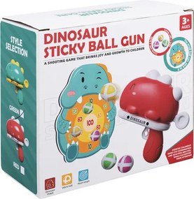 ISO Trade Arkádová hračka Strieľačka dinosaurov – pištoľ, terč, loptičky a štít