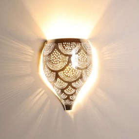 Marocká strieborná nástenná lampa Nadim