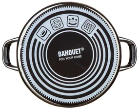 Banquet Hrniec smaltovaný METALLIC Black 26 cm, 6 l, s pokrievkou, 26 cm