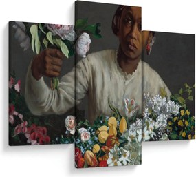 Obraz - Frédéric Bazille, Young Woman with Peonies, reprodukcia (90x60 cm)