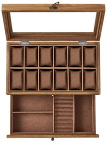Úložný box na hodinky Vrangle 34 cm hnědý