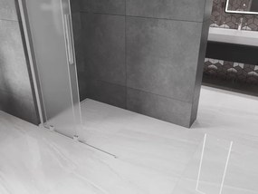 Mexen Velar L, posuvná sprchová zástena Walk-in 100 x 200 cm, 8mm sklo námraza, chrómová, 871-100-003-33-01