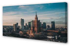 Obraz na plátne Varšava panorama mrakodrapov svitania 125x50 cm