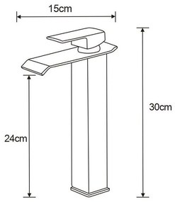 Mexen Apus, vysoká umývadlová batéria, čierna, 744710-70