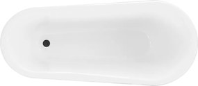 Mexen Retro, voľne stojaca vaňa 170 x 75 cm, biela, čierne nohy, 53251707500-70